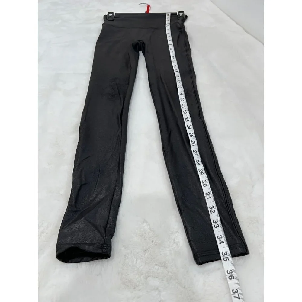 SPANX Size S Faux Leather Leggings Coated Black
